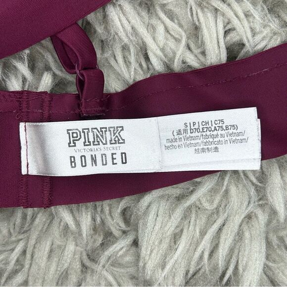 Victoria’s Secret PINK Bonded burgundy scalloped bralette bra women’s size small - Picture 4 of 4